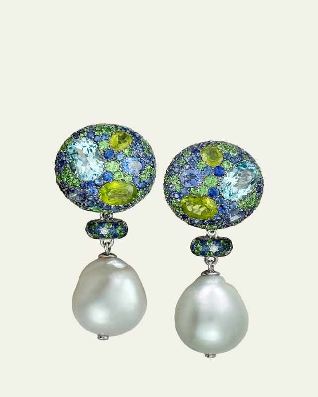 Diamond, Multi-Stone, and Pearl Drop Earrings